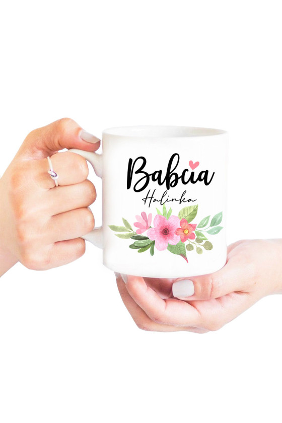 kubek babcia kwiaty imię