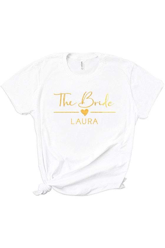 Biała koszulka the bride personalizacja