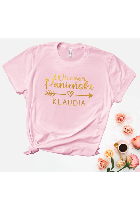różowa koszulka wieczór panieński personalizacja
