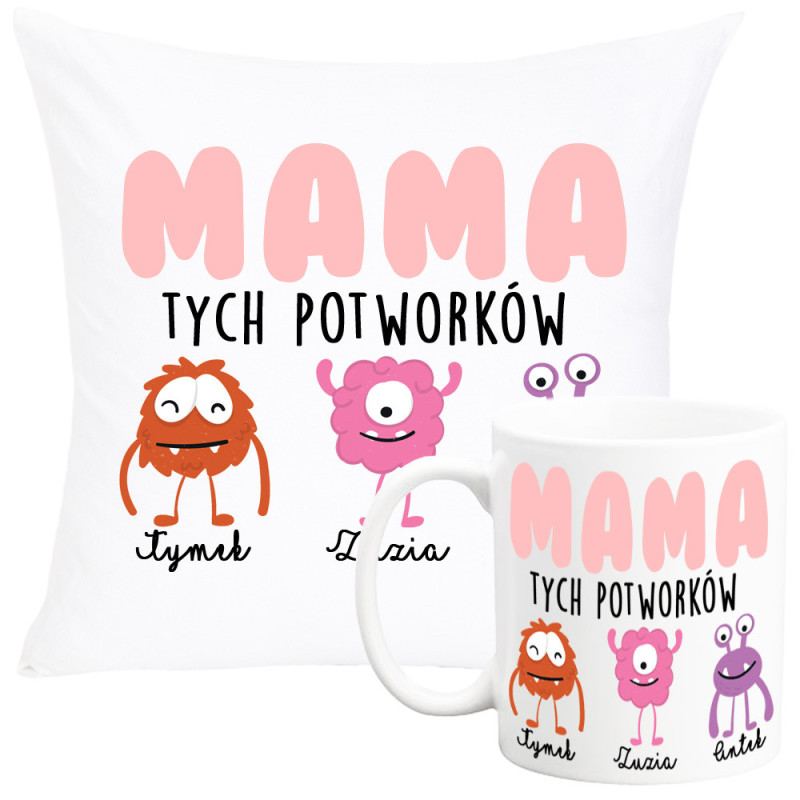 Poduszka kubek potworki