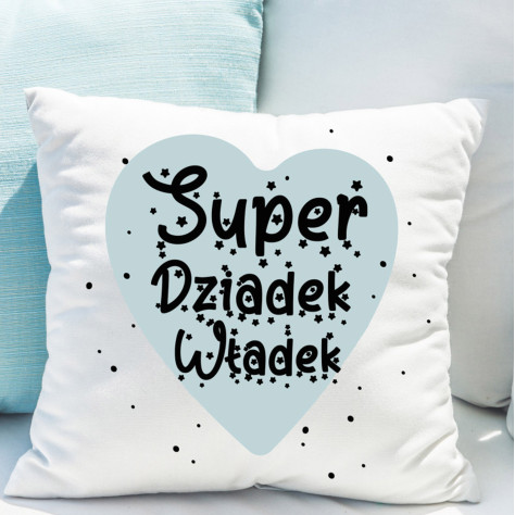 Poduszka serce super dziadek imie