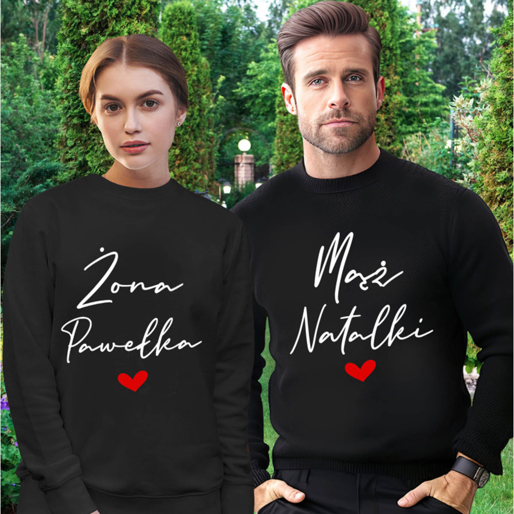 dwie czarne bluzy mąż żona imie