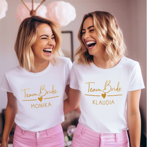 biala koszulka team bride personalizacja