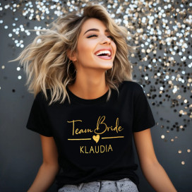 czarna koszulka team bride personalizacja