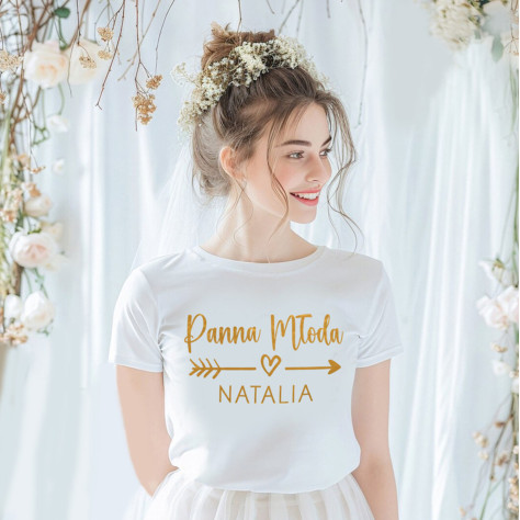 biała koszulka panna młoda personalizacja
