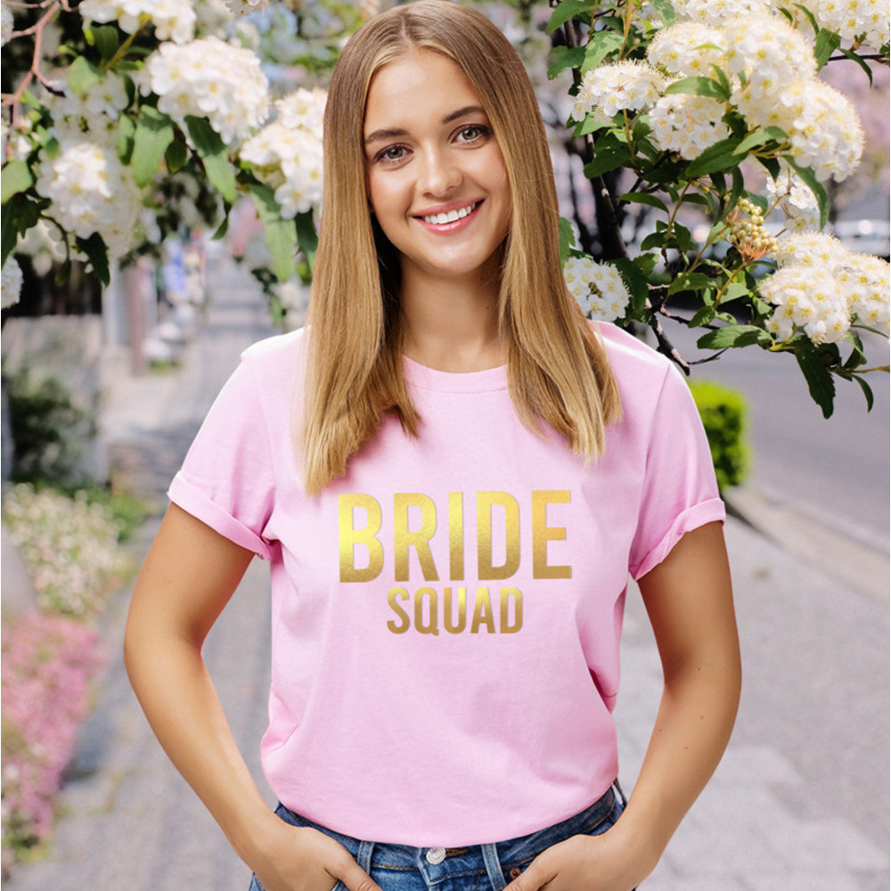 Różowa koszulka BRIDE SQUAD