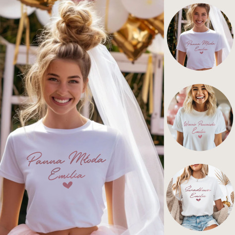 koszulka rose gold serce